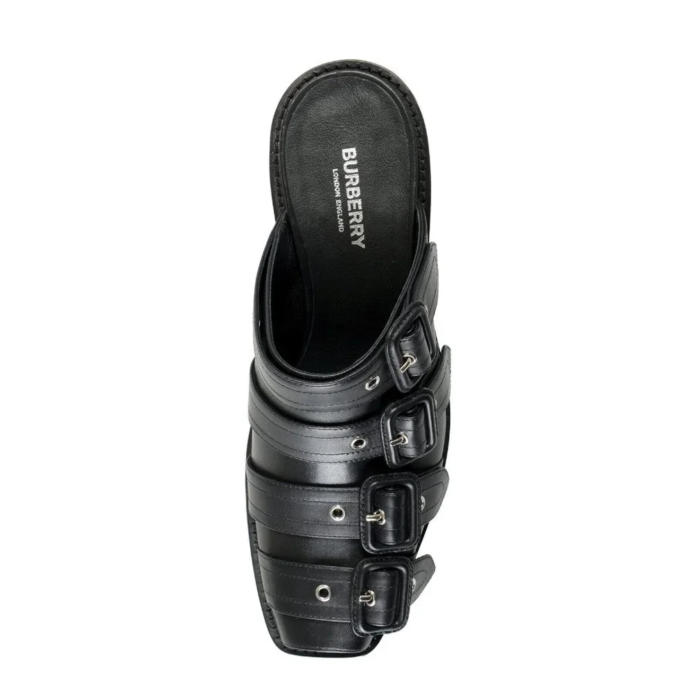 Burberry Women's "Barcroft" Black Heeled Mules Sandals Shoes US 6 IT 36 - Picture 7 of 8